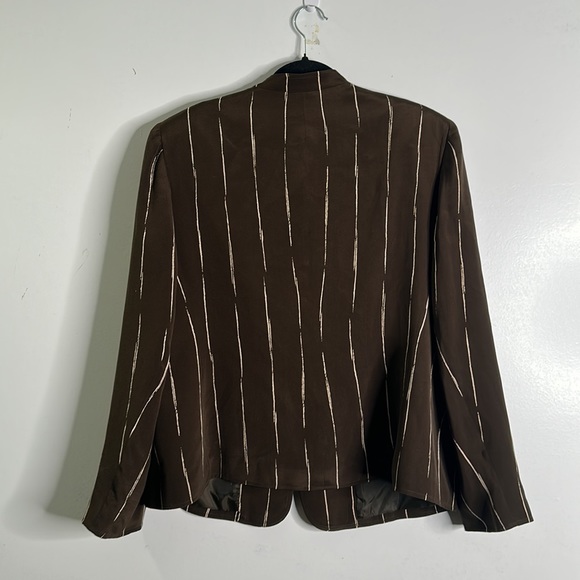 Jones New York brown beige slik pants suits size 16w - Picture 10 of 15